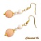 Boucles d'oreilles mariage en jade saumon, cristal et or.
