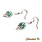 boucles d'oreilles mariage perles swarovski cristal perles de verre &eacute;meraude nacr&eacute; et argent