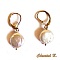 boucles d'oreilles mariage perles naturelles nacr&eacute;es plates plaqu&eacute; argent 