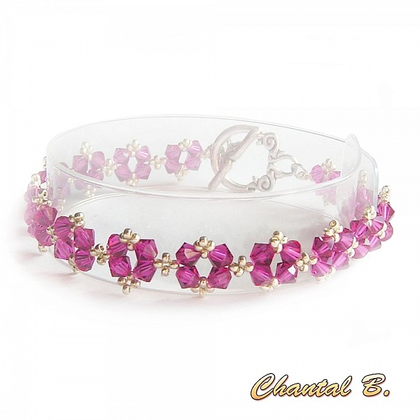 Bourse aumoni&egrave;re mariage fleurs fuschia satin blanc 