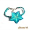 Bracelet de mariée en soie turquoise avec fleur artisanale.