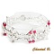 bracelet cristal swarovski rouge perles nacr&eacute;es et argent tiss&eacute;es