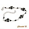 bracelet cristal swarovski perles de verre noir brillant et argent tiss&eacute;es