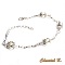 bracelet cristal swarovski perles de verre blanc nacr&eacute; et argent tiss&eacute;es
