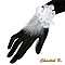 Bracelet manchette mari&eacute;e dentelle et fleur de satin blanc 