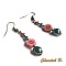 bracelet fantaisie perles fleurs boh&egrave;me rose et perles nacr&eacute;es turquoise m&eacute;tal bronze