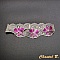 Bracelet mari&eacute;e orchid&eacute;e de soie rose peinte sur guipure  