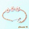 bracelet de mari&eacute;e fleurs de perles roses tiss&eacute;es et dor&eacute;