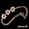 bracelet de mari&eacute;e fleurs de perles roses tiss&eacute;es et dor&eacute;