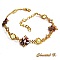 bracelet perles tiss&eacute;es swarovski bronze boheme vertes et dor&eacute;