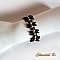 bracelet soir&eacute;e perles swarovski blanches perles verre noir