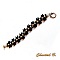 bracelet soir&eacute;e perles swarovski blanches perles verre noir