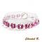 bracelet swarovski rose fuchsia romantique perles tiss&eacute;es swarovski cristal rose et argent