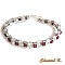 Bracelet tissé en cristal Swarovski rouge et perles argentées.