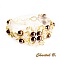 bracelet tiss&eacute; perles nacr&eacute;es chocolat perles transparentes saumon et or mariage soir&eacute;e