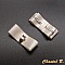 Clips de chaussures mariage nœuds satin écru et argent.