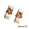 clips chaussures mariage noeud satin ivoire mari&eacute;e et fleur de soie choclat