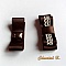 Clips pour chaussures, nœuds en satin chocolat et dentelle ivoire.