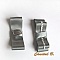 Clips pour chaussures mariée, nœuds en satin gris argenté.