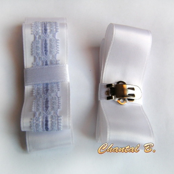 clips chaussures mariage soir&eacute;e c&eacute;r&eacute;monie noeud satin blanc et dentelle lilas accessoire personnalisable