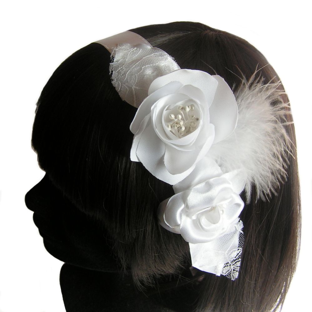 clips chaussures mariage fleur satin blanc et pistils blancs accessoire mariage c&eacute;r&eacute;monie soir&eacute;e