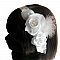 clips chaussures mariage fleur satin blanc et pistils blancs accessoire mariage c&eacute;r&eacute;monie soir&eacute;e