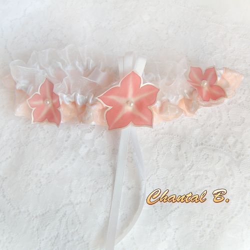 clips chaussures mariage noeud satin et dentelle saumon mari&eacute;e