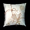 Coussin d'alliances ivoire arabesques or fleurs satin et organza