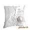 coussin d'alliances pour mariage th&egrave;me rose blanche romantique dentelle argent&eacute;e