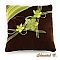 coussin de mariage porte alliances chocolat et fleurs de soie anis th&egrave;me nature