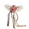 coussin mariage porte alliances dentelle ancienne fleurs saumon et ivoire sur satin ivoire