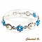 Etole Blanche et turquoise Mousseline de soie peinte