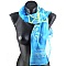 foulard &eacute;charpe mousseline de soie turquoise peint main accessoire soir&eacute;e