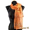 foulard &eacute;charpe mousseline de soie orange peint main accessoire soir&eacute;e