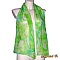 foulard &eacute;charpe mousseline de soie turquoise et vert anis fils dor&eacute;s