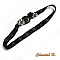 headband bandeau cheveux dentelle noire bouton et fleurs noir et argent