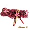 jarreti&egrave;re dentelle fleur de soie bordeaux ruban dor&eacute;