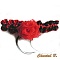 jarreti&egrave;re mariage originale satin rouge dentelle noire fleur rouge th&egrave;me Paris cabaret