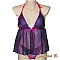 lingerie Saint Valentin ensemble d&eacute;shabill&eacute; soie  violet Bali et string peint main