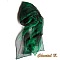 long foulard &eacute;charpe mousseline de soie d&eacute;grad&eacute; vert sapin peint main 180CM
