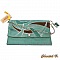 pochette soie bleu vert amande et argent peinte main