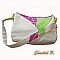 sac &agrave; main coton ivoire et soie rose et anis Claudia peint &agrave; la main