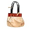 sac &agrave; main coton &eacute;crue et soie orang&eacute;e Carola anse tress&eacute;e