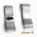 D&eacute;corations de chaussures mariage noeud ruban fantaisie blanc argent satin