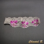 jarreti&egrave;re mariage orchid&eacute;e de soie dentelle ivoire AMALIA