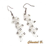 boucles d'oreilles cristal swarovski cristal transparent et argent soir&eacute;e mariage