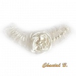 jarreti&egrave;re de mari&eacute;e fleur de satin volant organza ivoire