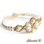 bracelet mariage perles tiss&eacute;s perles blanches nacr&eacute;es et or mariage soir&eacute;e