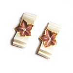 clips chaussures noeud satin ivoire mari&eacute;e et fleur de soie chocolat mariage