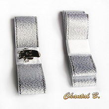 clips chaussures soir&eacute;e mariage noeud ruban fantaisie argent